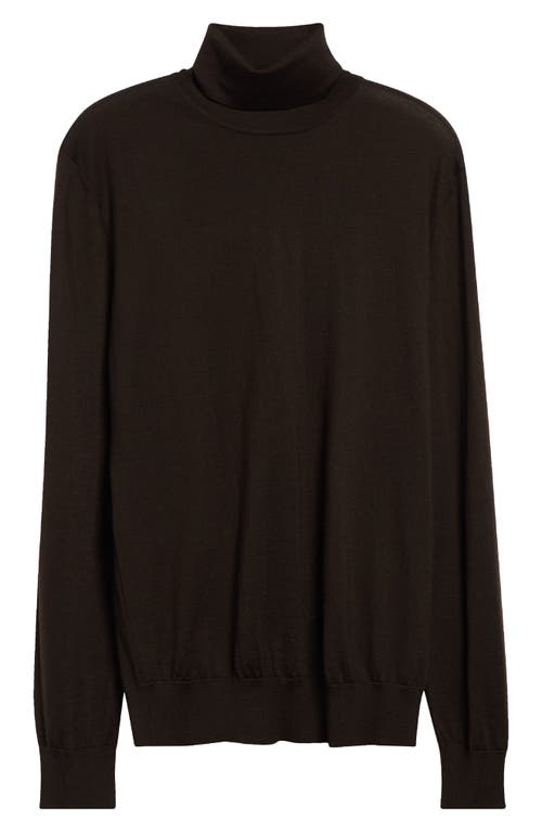 Zegna Cashmere & Silk Turtleneck Sweater In Dark Brown