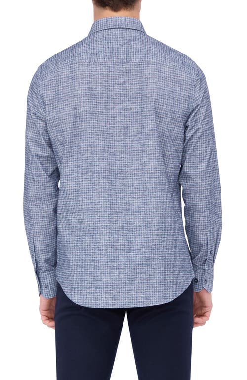Bugatchi Karl Shaped Fit Plaid Cotton Button-up Shirt In Dusty Blue
