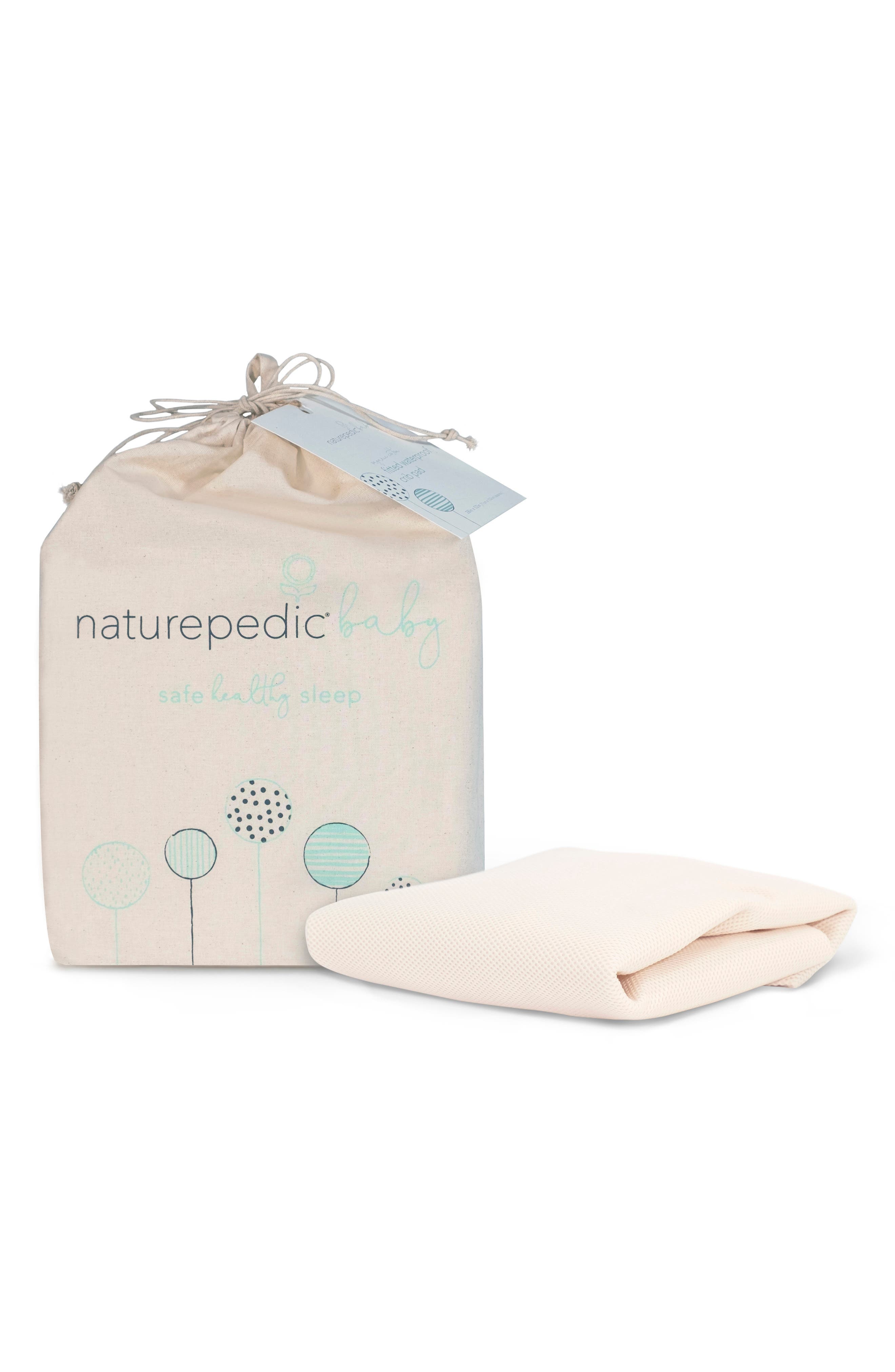 naturepedic waterproof fitted crib pad