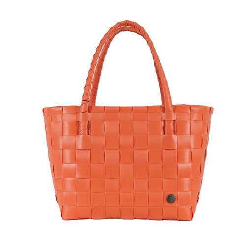 Shop Handed By Paris Recycled Plastic Tote Bag In Coral Orange