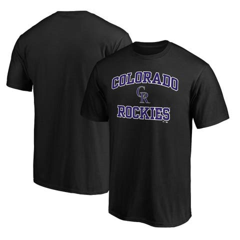 Fanatics Branded Men's Majestic Threads Blue Colorado Rockies Buzzer Beater Tri-Blend Ringer T-Shirt