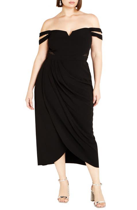 Plus off hotsell shoulder dress