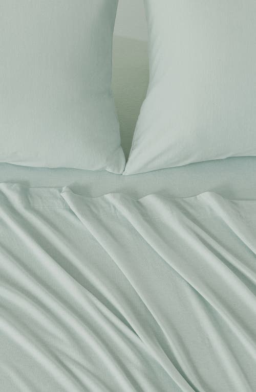 Woven & Weft Jersey Knit Sheet Set In Heathered Aqua