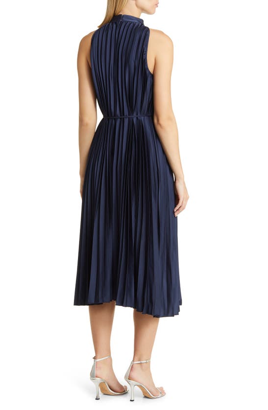 Sam Edelman Sleeveless Pleated Dress In Navy