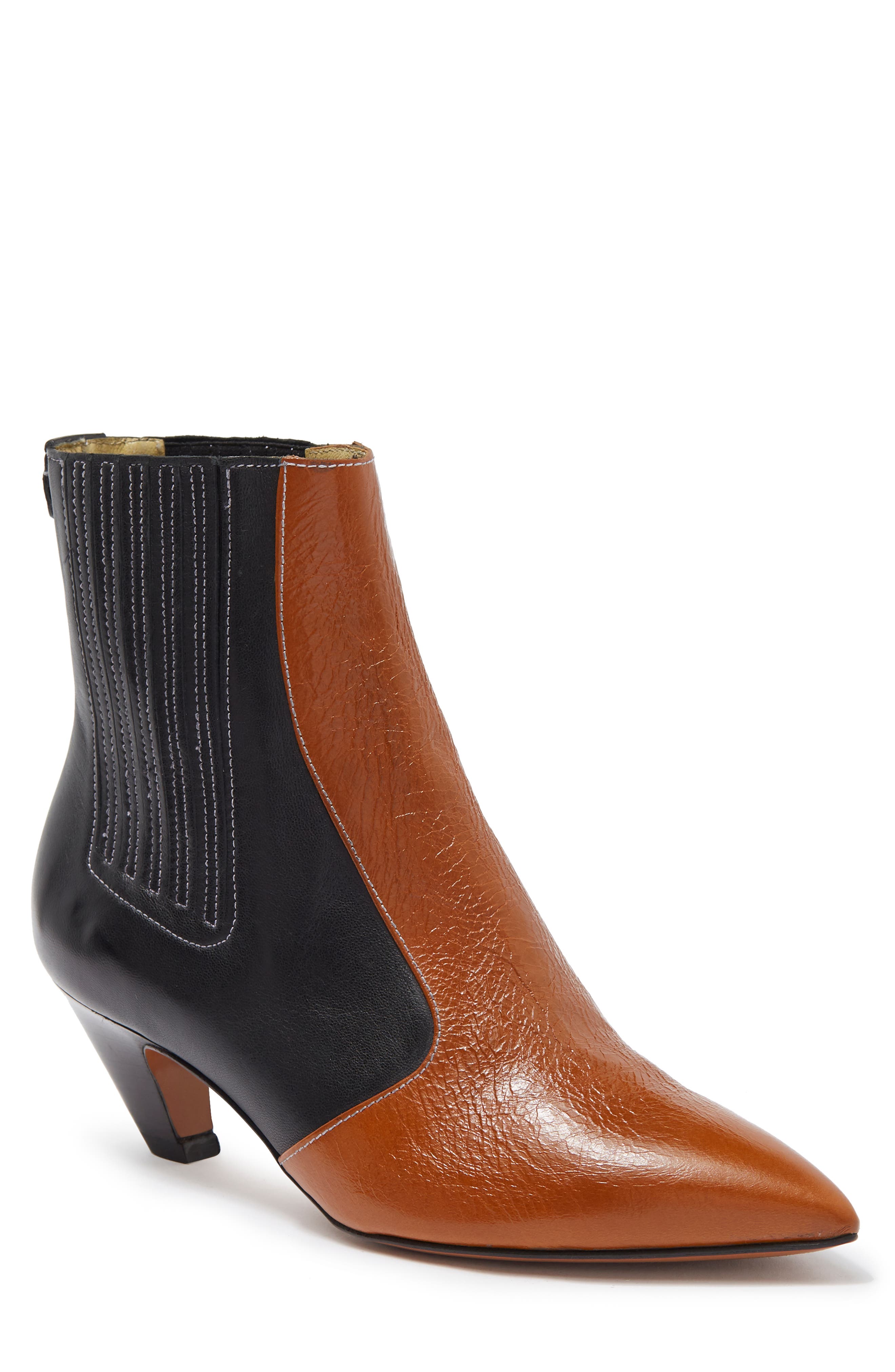 cone heel black boots