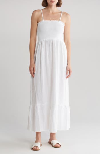 BOHO ME Smocked Double Gauze Cotton Maxi Dress | Nordstromrack