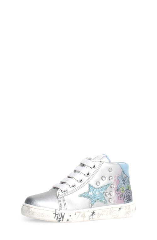 Naturino Pinn High Top Sneaker in Silver-Dream 