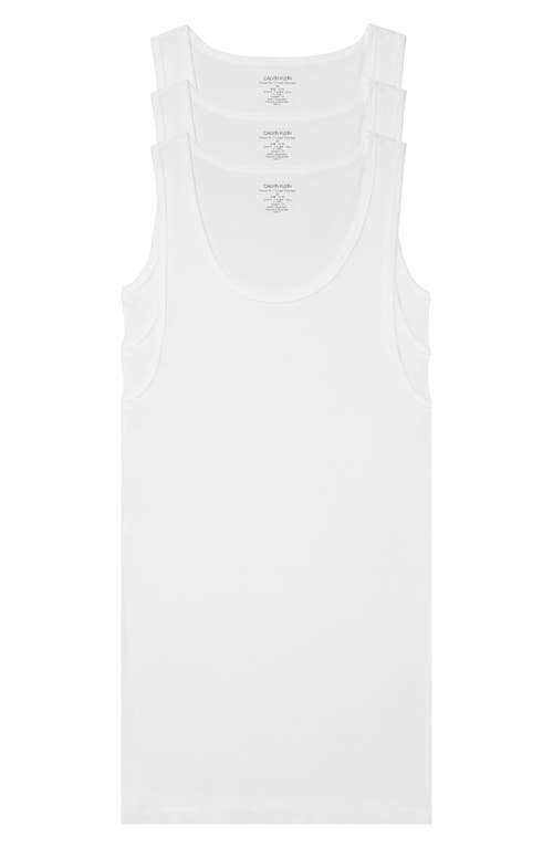 Calvin Klein 3-Pack Cotton Tank White at Nordstrom,