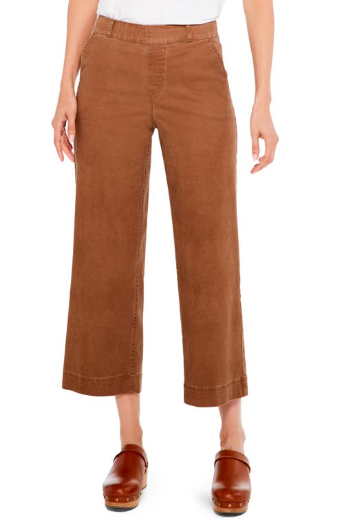 NIC+ZOE Stretch Wide Leg Crop Pants in Coffee Spice