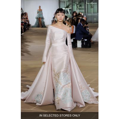 Ines Di Santo Dove Strapless Wedding Dress With Overskirt, Size IN STORE ONLY - Pink