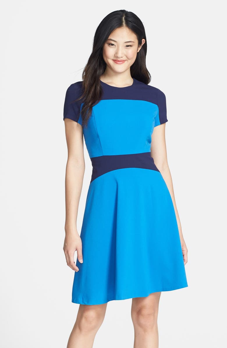 Marc New York by Andrew Marc Two-Tone Fit & Flare Dress | Nordstrom