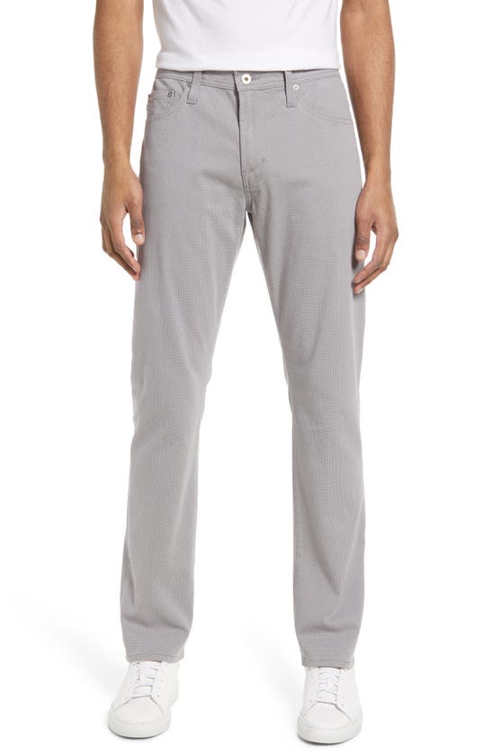 Ag Everett Sud Print Slim Straight Leg Pants In Blink Light Grey Multi