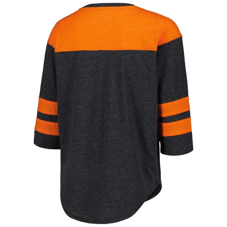 Shop Starter Black Cincinnati Bengals Fullback Tri-blend 3/4-sleeve T-shirt