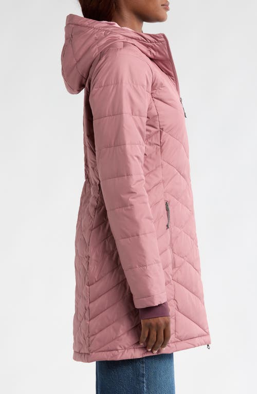 Shop Columbia Heavenly Long Water Resistant Insulated Hooded Coat In Fig