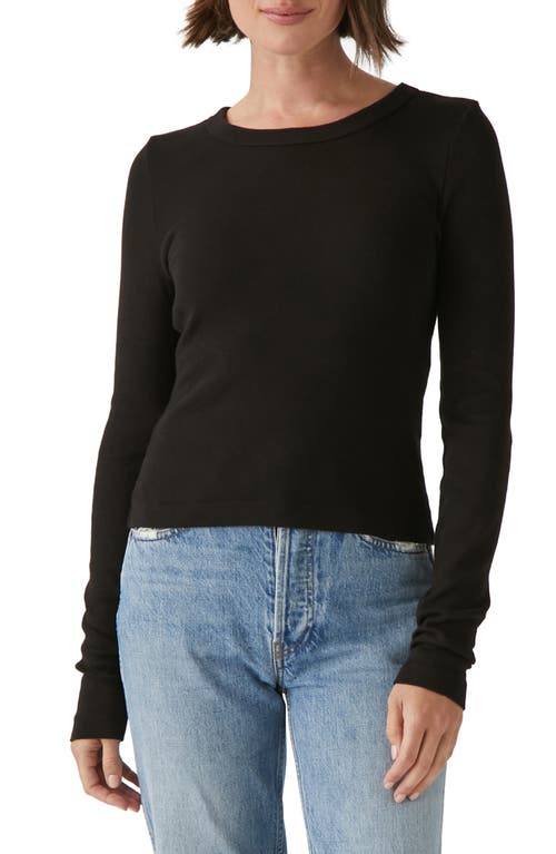 Orion Crop Long Sleeve T-Shirt in Black