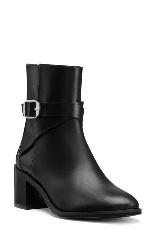 Shop Stuart Weitzman Esme Belted Zip Bootie In Black