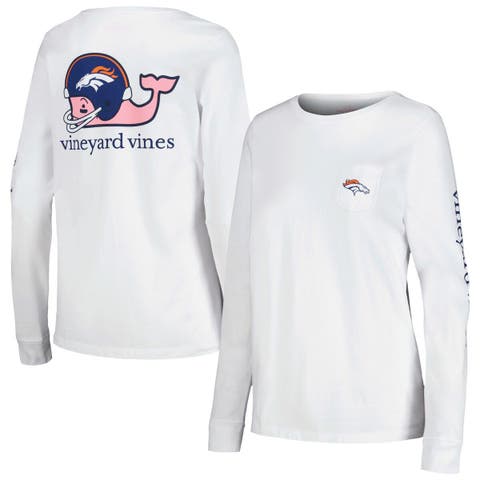 Women's Vineyard Vines White Denver Broncos Helmet Long Sleeve T-Shirt