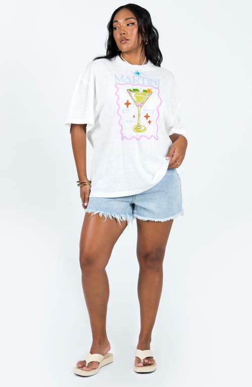 Shop Princess Polly Martini Oversize Graphic T-shirt In White