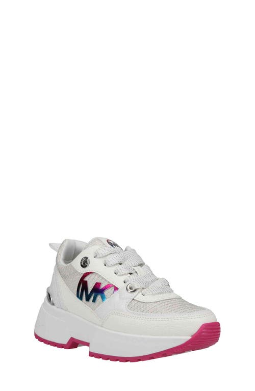 Shop Michael Michael Kors Cosmo Sneaker In White/rainbow/multi