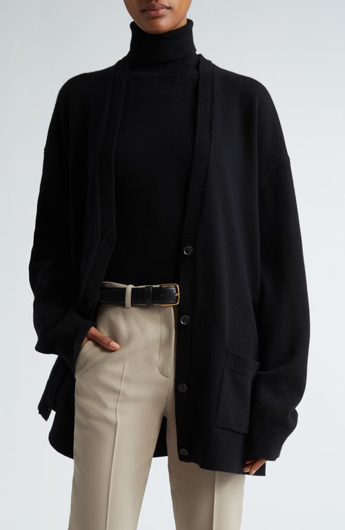 Michael Kors Collection Oversize Cashmere Cardigan in Black 