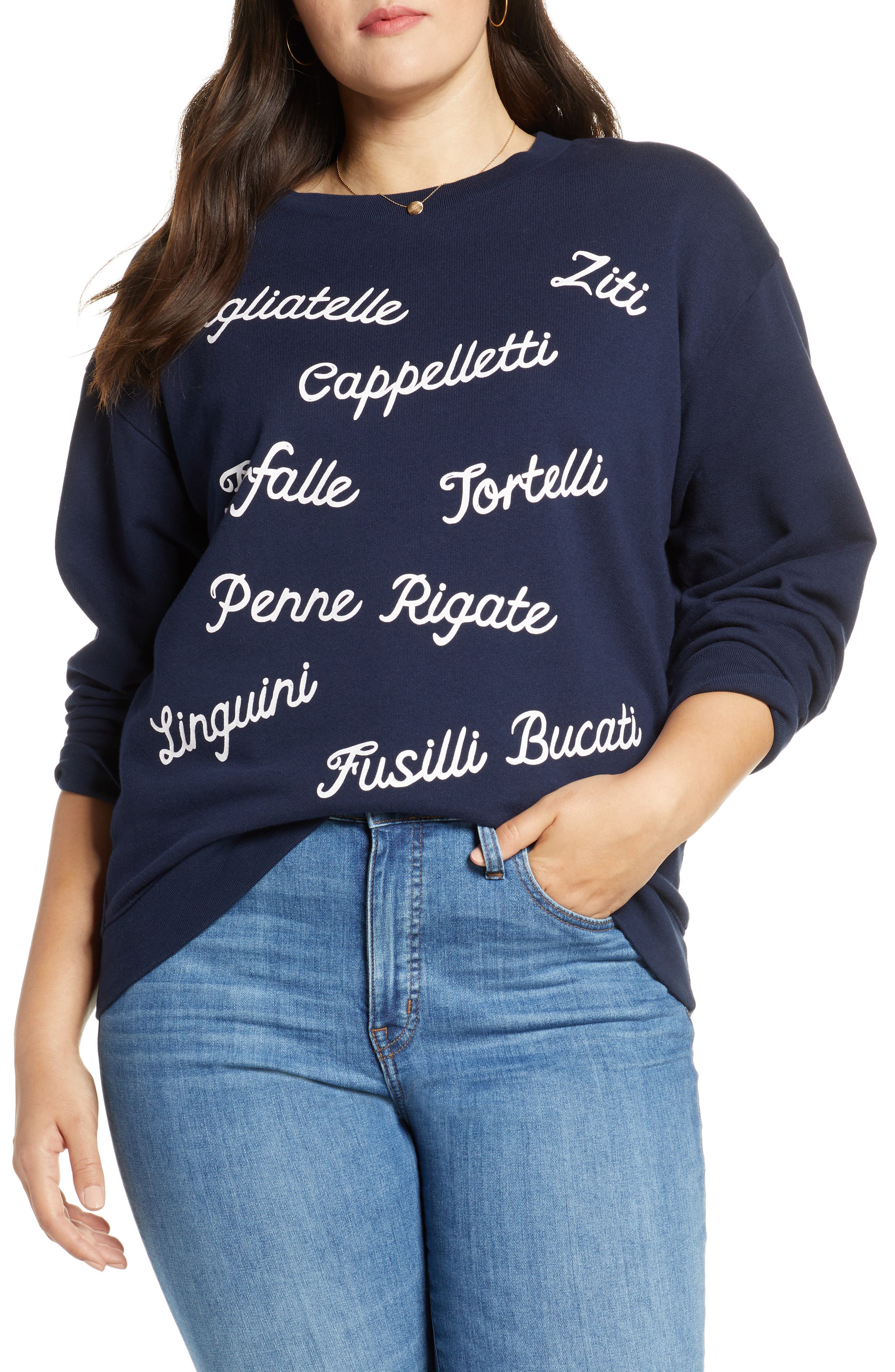 j crew pasta sweatshirt