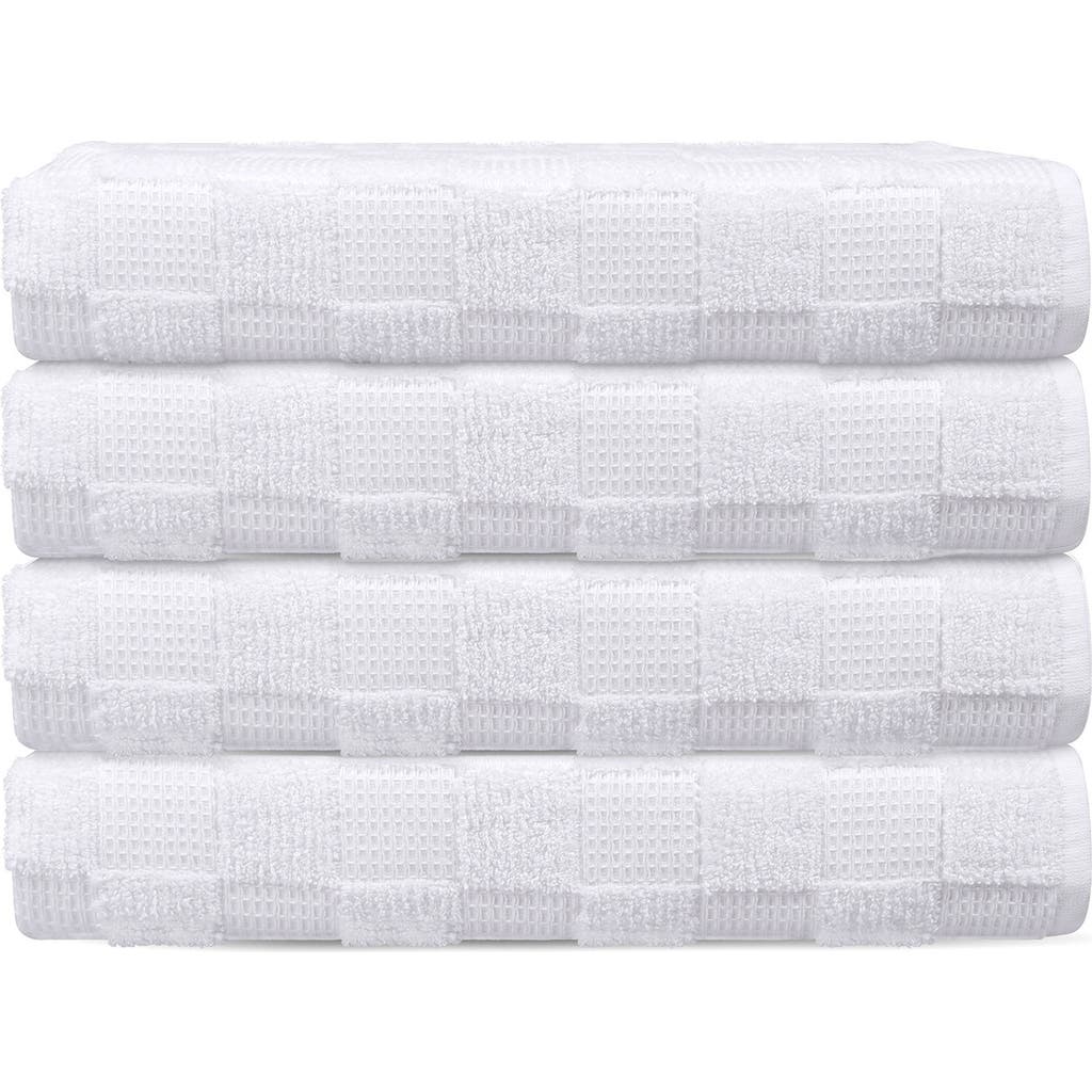 Brooks Brothers Waffle Terry 4-piece Turkish Cotton Bath Towel Set In White