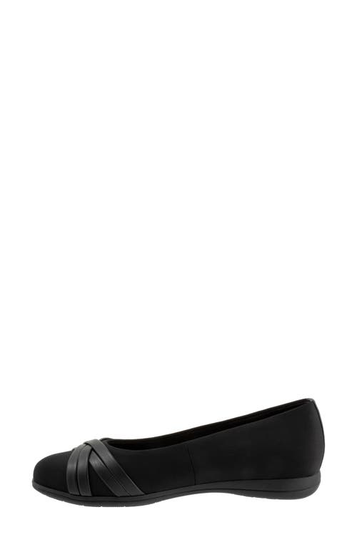 Trotters Daphne Flat In Black Micro