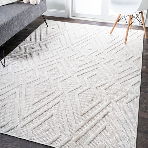Jonathan Y Balansat Moroccan Diamond Indoor/outdoor Area Rug In Ivory
