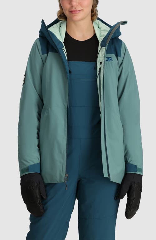 Outdoor Research Snowcrew Waterproof Hooded Ski Jacket In Neptune/harbor