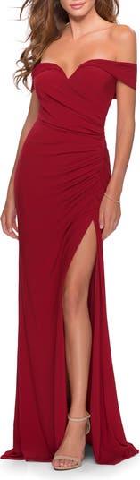 Off the shoulder outlet evening dress la femme