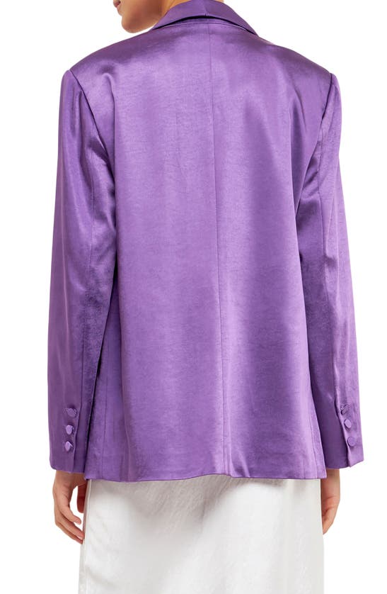 Endless Rose The Satin Blazer In Purple