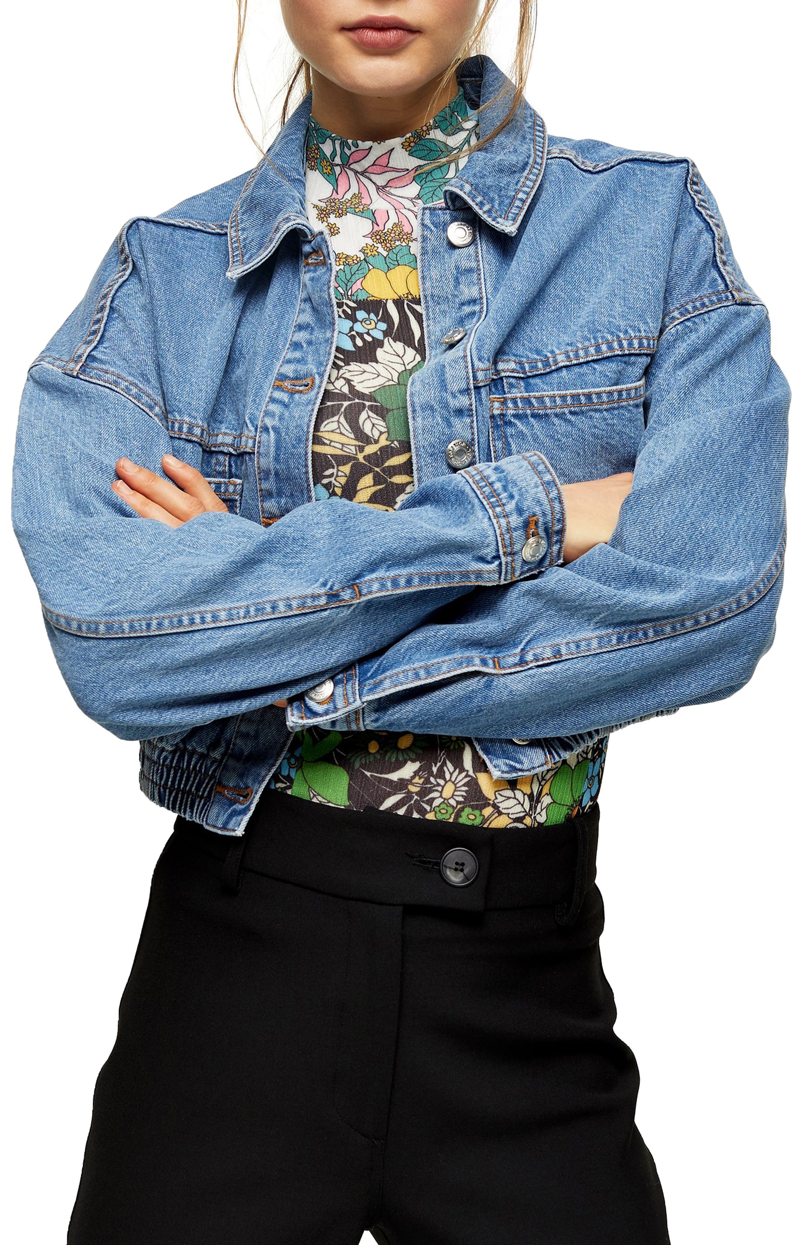 elasticated waist cropped jeans