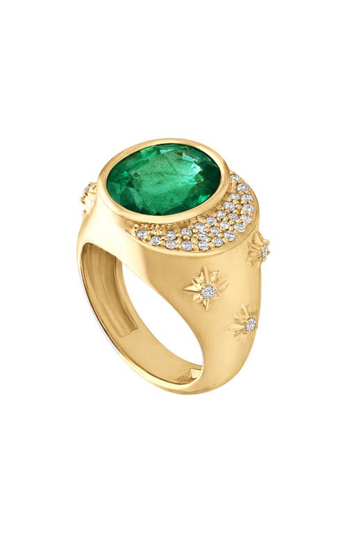 Celeste Emerald & Diamond Pinky Ring in Tanzanite/White Diamond