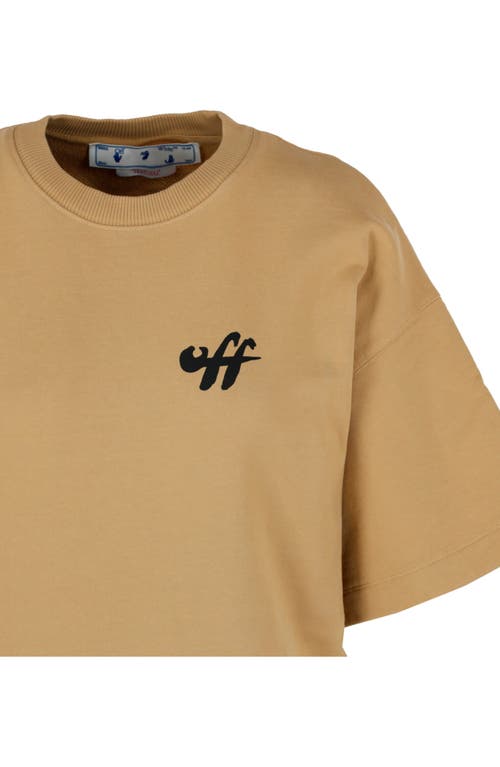 Off-white Zebra Arrow Snap Graphic T-shirt In Beige