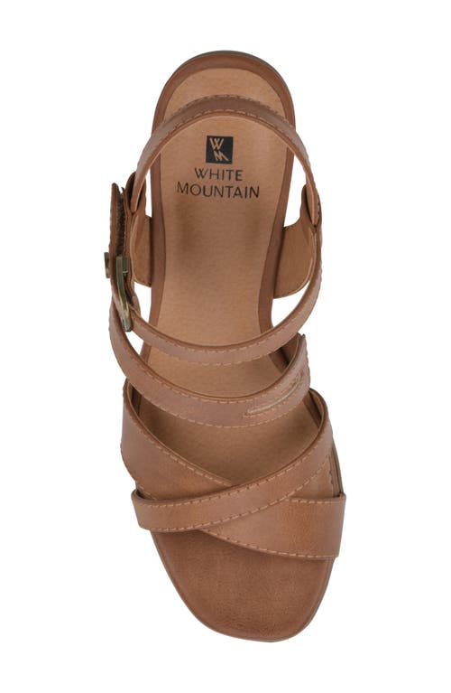 Shop White Mountain Footwear Let Go Heel Sandal In Dark Tan/burn/smooth