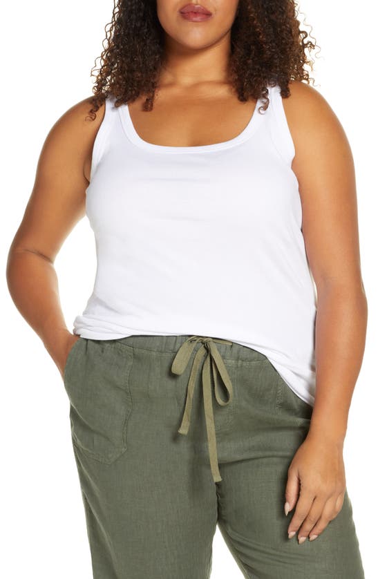 Caslon Melody Rib Tank Top In White