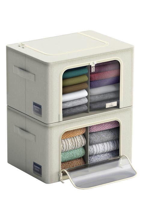 Sorbus Cutlery Organizer with Lid ,Gray