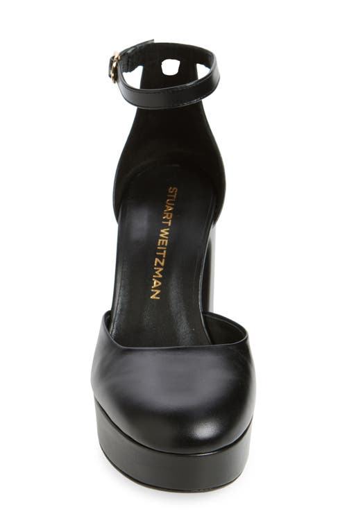 Stuart Weitzman Dayna Platform Pump In Black Leather