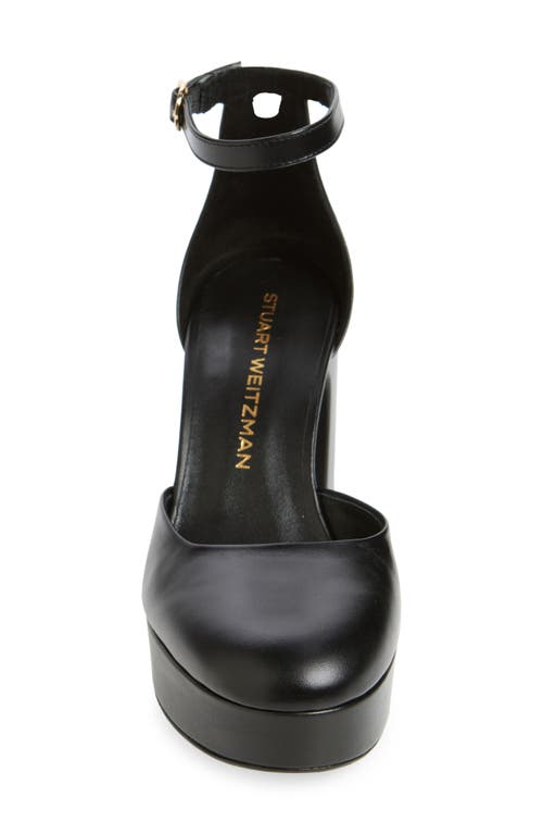 Shop Stuart Weitzman Dayna Platform Pump In Black Leather