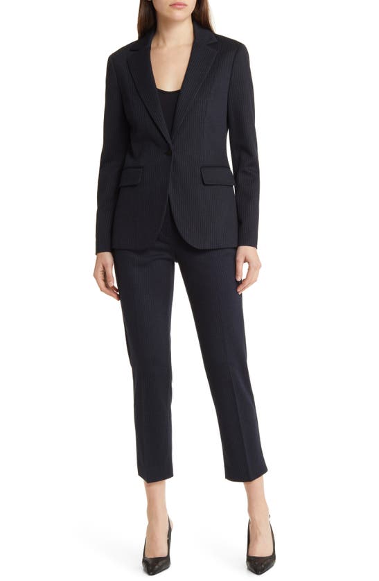 Theory Fairfield Stripe Riding Blazer In Navy Multi