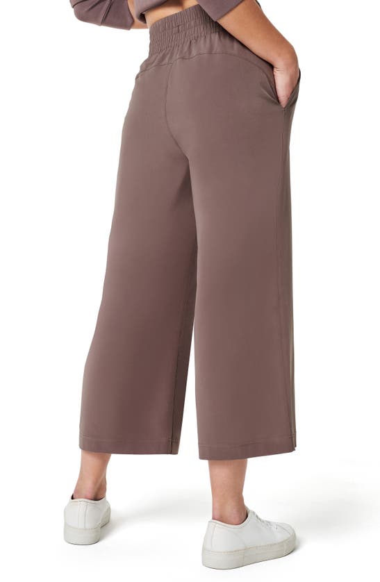 Shop Spanx ® Casual Fridays Elastic Waist Crop Wide Leg Pants In Smoke