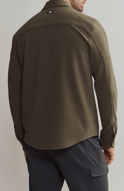 Shop Rhone Stowaway Overshirt In Lichen Green Heather