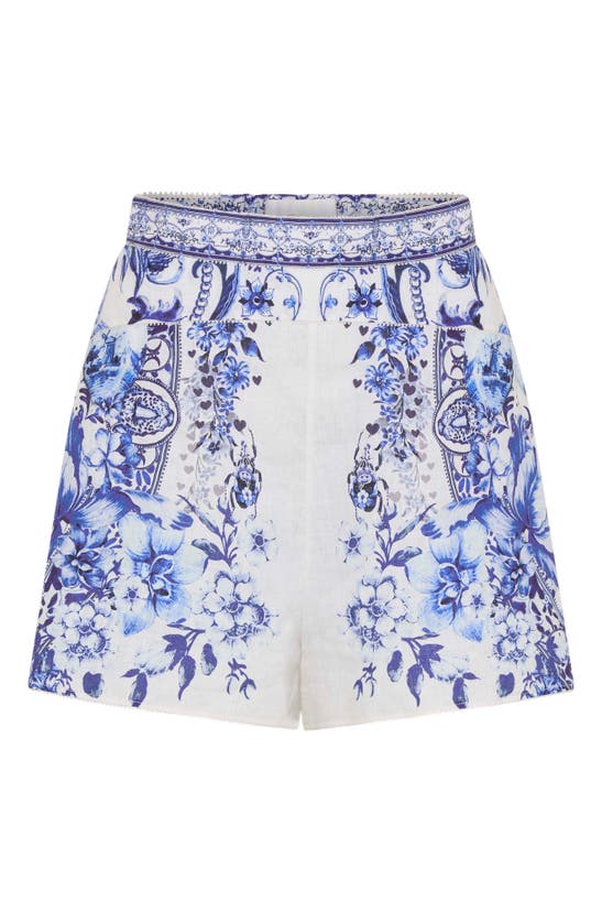 Shop Camilla Glaze & Graze High Waist Linen Shorts In Glaze And Graze