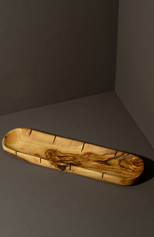 Shop Gharyan Stoneware Olive Wood Bread Slicing Board In Natural