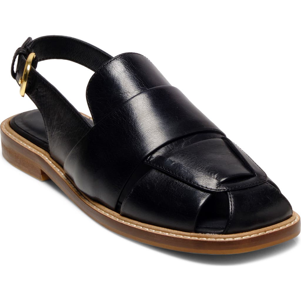 Free People Women's Libby Square Toe Slingback Fisherman Sandals In Black