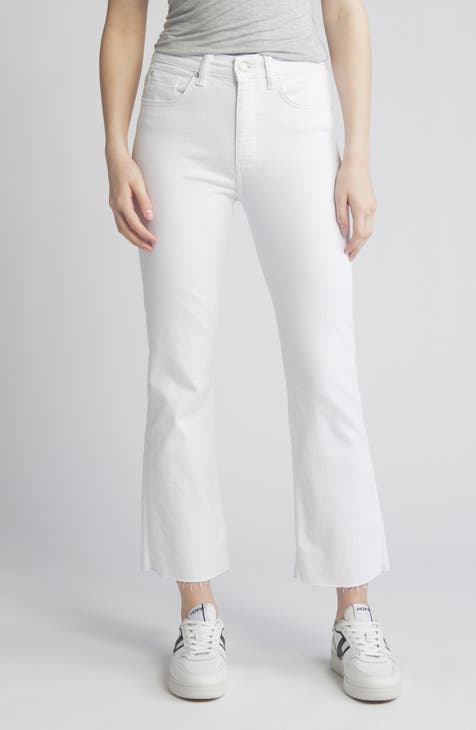 Mavi Women's Anika Crop Flare Jeans in Off-White LA Vintage