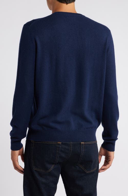 Shop Lorenzo Uomo Merino Wool & Cashmere Crewneck Sweater In Midnight