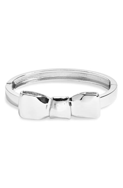 Shop Open Edit Bow Bangle In Rhodium