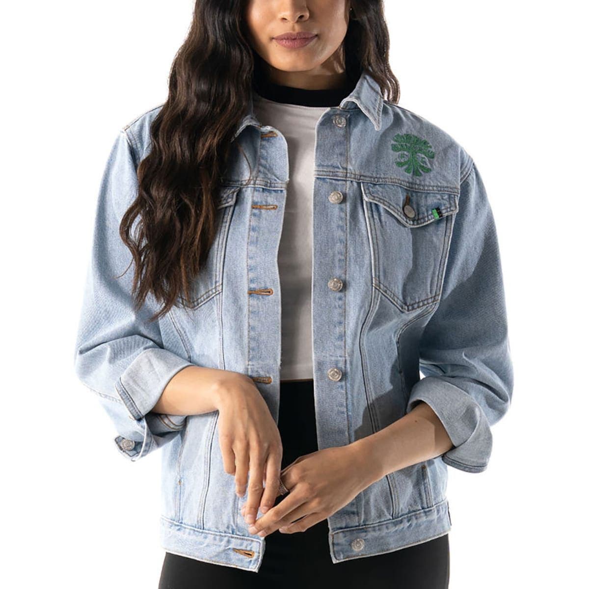 Print Denim Button-Up Jacket | Nordstrom