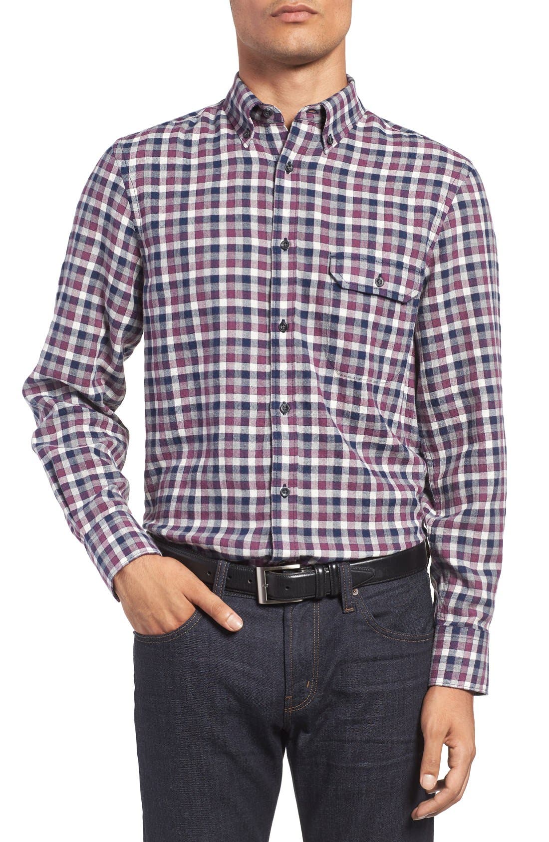 Nordstrom Men's Shop Classic Fit Flannel Sport Shirt Nordstrom